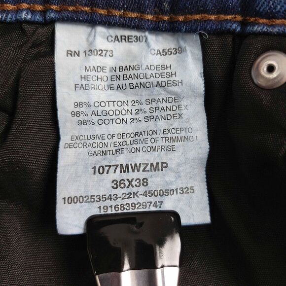 Wrangler Retro Jeans Mens 36x38 Blue Slim Boot Bootcut Stretch Denim 1077MWZMP - Picture 9 of 12